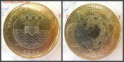 Колумбия 1000 песо, 2016 БИМ - 2