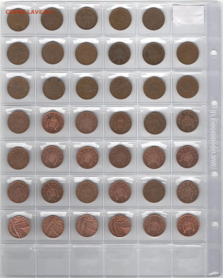 Великобритания 1 пенни 1971-2012. Погодовка - по 20 р. - Великобритания погодовка 1 пенни с 1971 Б