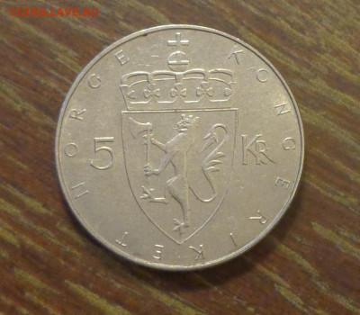 НОРВЕГИЯ - 5 кр. 100 лет чеканки кроны до 19.05, 22.00 - Норвегия 5 крон 1975 100 лет выпуску кроны_2.JPG