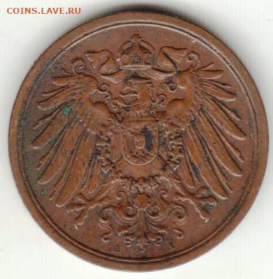 Германия 2 пфеннига 1915 г. до 24.00 20.05. 20 г. - 007