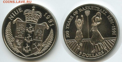 КПД Крона Шайба Ниуэ 5 долларов 1991 100 лет Баскетбол - kpd_krona_shajba_niue_5_dollarov_1991_100_let_basketbol_sport_konver_pervogo_dnja_marki (2)