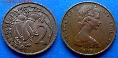 Новая Зеландия - 2 цента 1967 года (Флора) до 19.05 - Новая Зеландия 2 цента, 1967