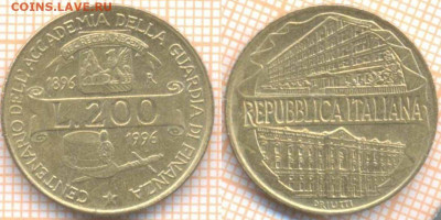 Италия 200 лир 1996 г., до 20.05.2020 г. 22.00 по Москве - Италия 200 лир 1996 7979