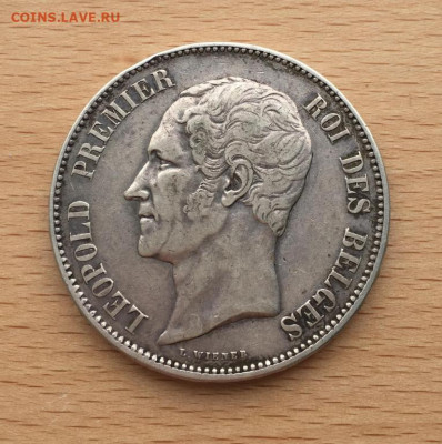 Бельгия 5 франков 1853 Серебро Крона Шайба Свадьба - belgija_5_frankov_1853_serebro_xf_krona_shajba_svadba_leopolda_i_marii_genriette (2)