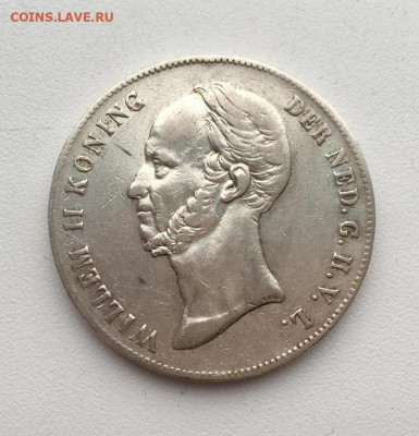 2 1847 Виллем II Серебро Крона - niderladny_2_5_guldena_2_1_2_1847_villem_ii_xf_serebro_krona_shajba