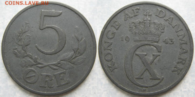 Дания 5 эре 1943 до 21-05-20 в 22:00 - Дания 5 эре 1943    9585
