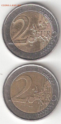 2 Евро Юбилейные 2 монеты Греция,Франция ФИКС - 2ЕВРО 2004 Греция ОИ, 2013 Франция 50л ЕД р