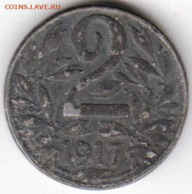 Австрия 2 геллера 1917 г. до 24.00 22.05. 20 г - 066