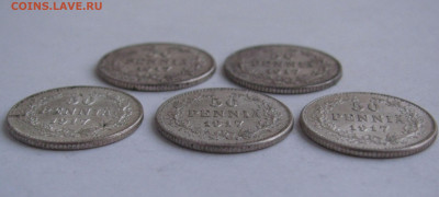 50 ПЕННИ 1917 года S для Финляндии. UNC. 5 шт. До 19.05.2020 - 50Пенни1917 (5).JPG