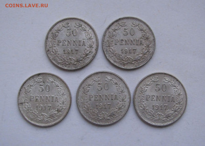 50 ПЕННИ 1917 года S для Финляндии. UNC. 5 шт. До 19.05.2020 - 50Пенни1917 (2).JPG