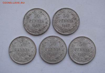 50 ПЕННИ 1917 года S для Финляндии. UNC. 5 шт. До 19.05.2020 - 50Пенни1917.JPG