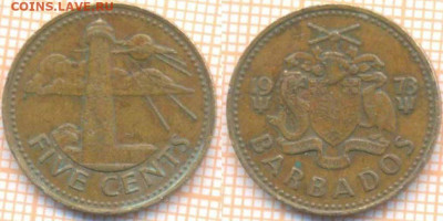 Барбадос 5 центов 1973 г., до 23.05.2020 г. 22.00 по Москве - Барбадос 5 центов 1973 916