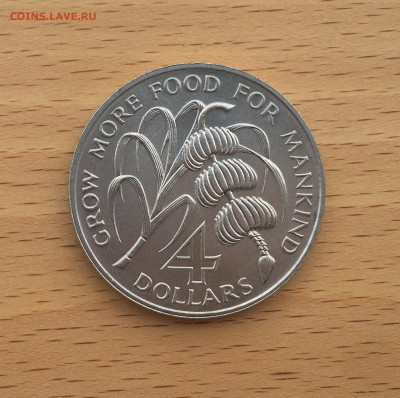 Монтсеррат 4$ доллара 1970 ФАО FAO UNC Крона Шайба - IMG_1754.JPG