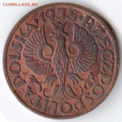 Польша 2 гроша 1938 г. до 24.00 25.05. 20 г. - 030