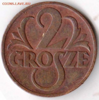 Польша 2 гроша 1938 г. до 24.00 25.05. 20 г. - 075