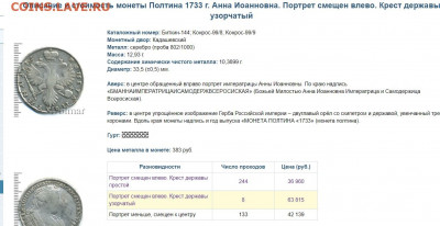 Полтина 1733г - Безымянный