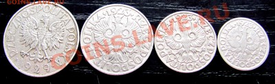 C45 Польша 1 зл., 50 гр., 20 гр., 10 грошей 1923-29 до 09.09 - C45 1+ 50+20+10_2
