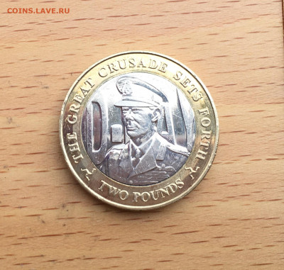 биметалл Остров Мэн 2 фунта 2019 Король Георг VI День Д - IMG_1867.JPG