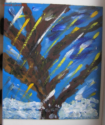 картина  "Дерево. Зима". картон, масло - дерево м1.JPG