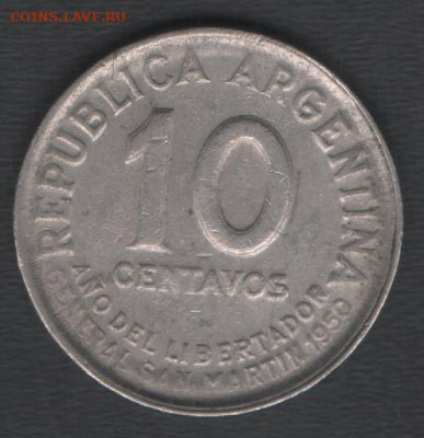 Аргентина 10 сентаво 1950 до 24.05.2020 21.00 мск - Аргентина 10сентаво50 а