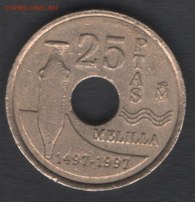 Испания 25 песет 1997 до 24.05.2020 21.00 мск - Испания 25песет97 р