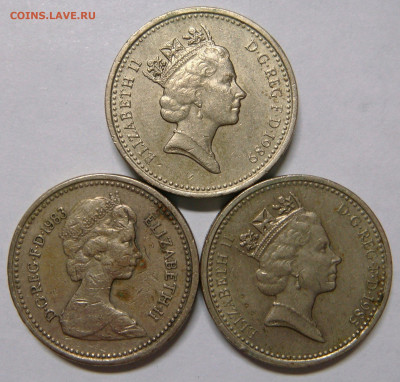 ВЕЛИКОБРИТАНИЯ - 3 монеты 1 фунт 1983-1985-1989. До 26.05 - 01.JPG