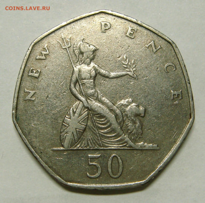 ВЕЛИКОБРИТАНИЯ - 50 новых пенсов 1969, 30 мм. До 26.05 - 02.JPG