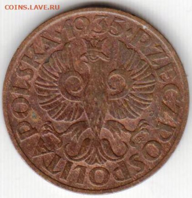 Польша 2 гроша 1935 г. до 24.00 27.05. 20 г. - 035