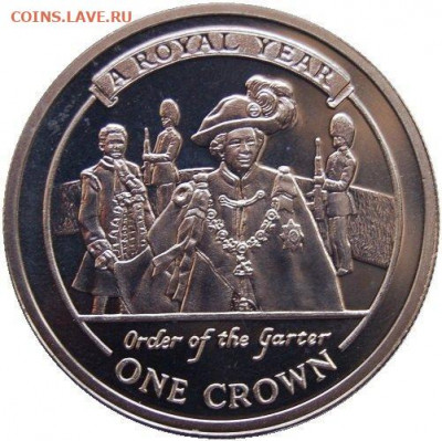 Крона Шайба Гибралтар 1 крона 2005 Орден Подвязки UNC - krona_shajba_gibraltar_1_krona_2005_orden_podvjazki_unc_korolevskij_god