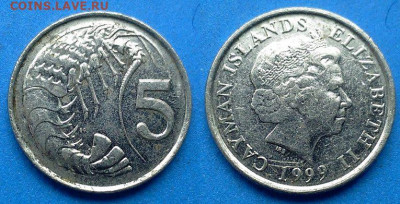 Каймановы острова - 5 центов 1999 года (Фауна) до 26.05 - Каймановы острова 5 центов, 1999