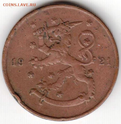Финляндия 10 пенни 1921 г. до 24.00 28.05. 20 г. - 039