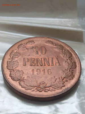 РИ.Финляндия. Николай II. 1916. 10 пенни.AU до 24.05 в 22.00 - 1590129497804916309393