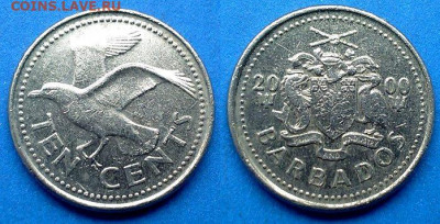 Барбадос - 10 центов 2000 года (Фауна) до 28.05 - Барбадос 10 центов, 2000