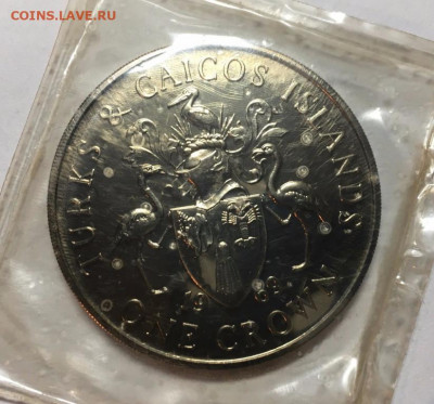 редкая Теркс и Кайкос 1 крона 1969 герб Фламинго PROOF ПРУФ - redkaja_terks_i_kajkos_1_krona_1969_gerb_flamingo_proof_pruf_shajba_v_pamjatnoj_korobke_tirazh_6000 (1)