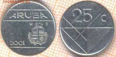 Аруба 25 центов 2001 г., до 29.05.2020 г. 22.00 по Москве - Аруба 25 центов 2001 962