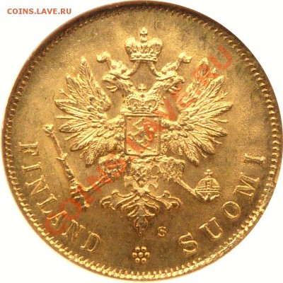 Коллекционные монеты форумчан (золото) - 20 Markkaa 1878 MS-62  (2).JPG