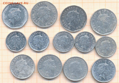 Восточные Карибы 1,2,5 центов 2002-2015 гг., фикс - Восточные Карибы фикс1 988