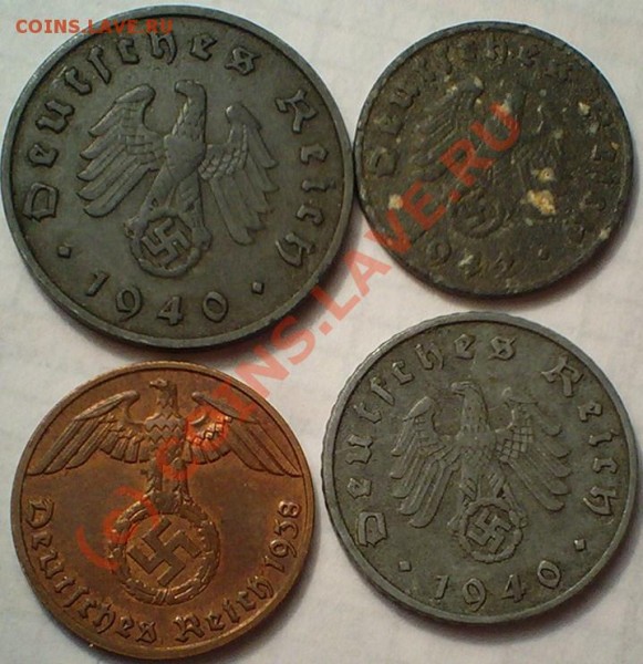 германия: 10пфен1940, 5пфен1940, 1пфен38 и 42 - 103D1436.JPG