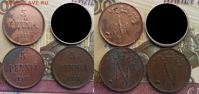 5 пенни с 1898 по 1916 по фиксу - 5 пенни 1911,13,14