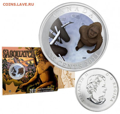 Канада.2011.25 центов. Снежный человек. ЦВЕТ UNC.31.05в22.00 - 1063742315