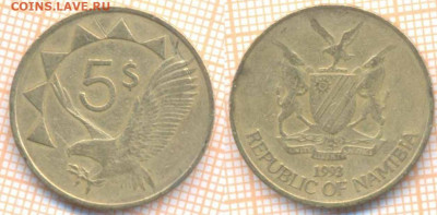 Намибия 5 долларов 1993 г., до 02.06.2020 г. 22.00 по Москве - Намибия 5 долларов 1993  8851