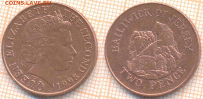 Джерси 2 пенса 1998 г., до 02.06.2020 г. 22.00 по Москве - Джерси 2 пенса 1998  8852