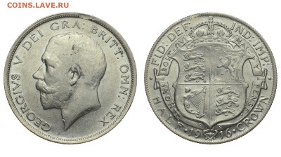 2 кроны 1916 г. Георг V. До 31.05.20. - Великобритания_полкроны_1916.JPG