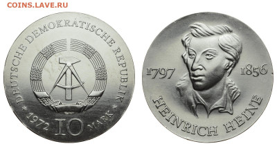 ГДР. 10 марок 1972 г. Гейне. До 31.05.20. - Р260.JPG