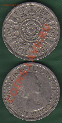 Великобритания 2 шиллинга 1953 до 06.09.11 21-00 - Великобритания 2 шиллинга 1953