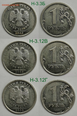 1 рубль разновидности 1998-2010г - 2009.Н