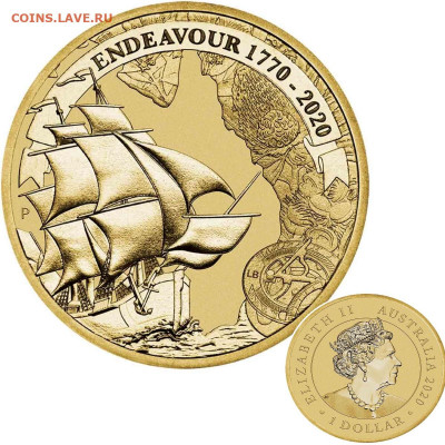 Монеты с Корабликами - avstraliya-moneta-1-dollar-indevor-