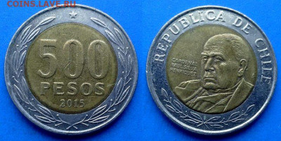 Чили - 500 песо 2015 года (БИМ) до 8.06 - Чили 500 песо, 2015
