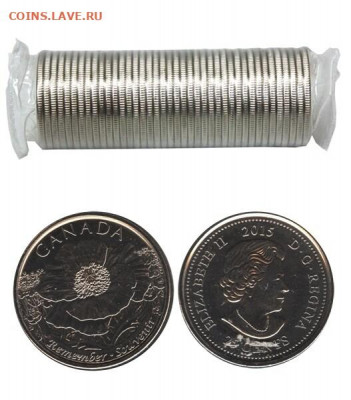 Канада.2015.25 центов.Мак+Мак ЦВЕТНОЙ.UNC*2 шт 07.06 в 22.00 - 1131288686