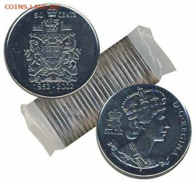 Канада.2002.50 центов.Золотой юбилей UNC*5 монет 07.06в22.00 - 1131288077